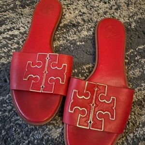 Tory Burch Red Slide Sandals